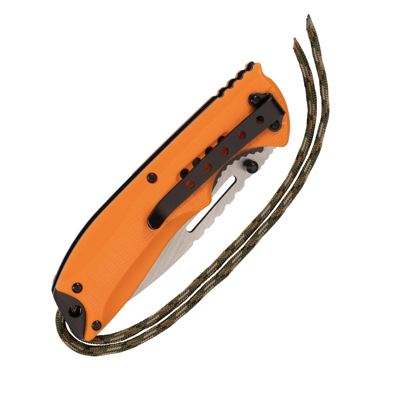 Einhandmesser Orange Survival Klappmesser Paracord Taschenmesser AISI 3/3