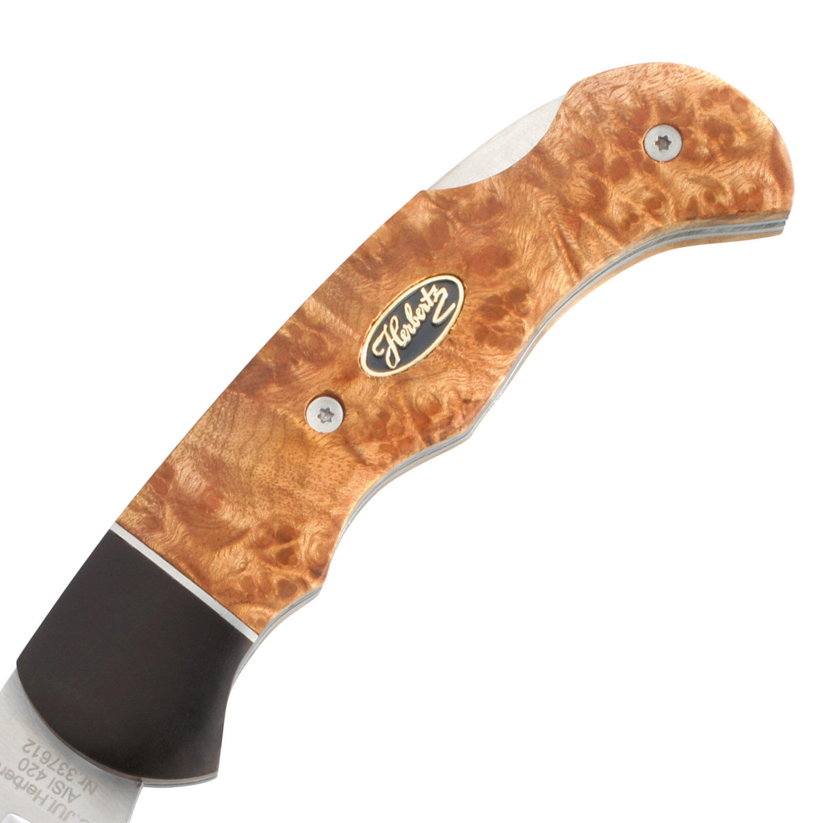 Cuchillo de bolsillo una mano plegable acero Exterior madera burl 2/2