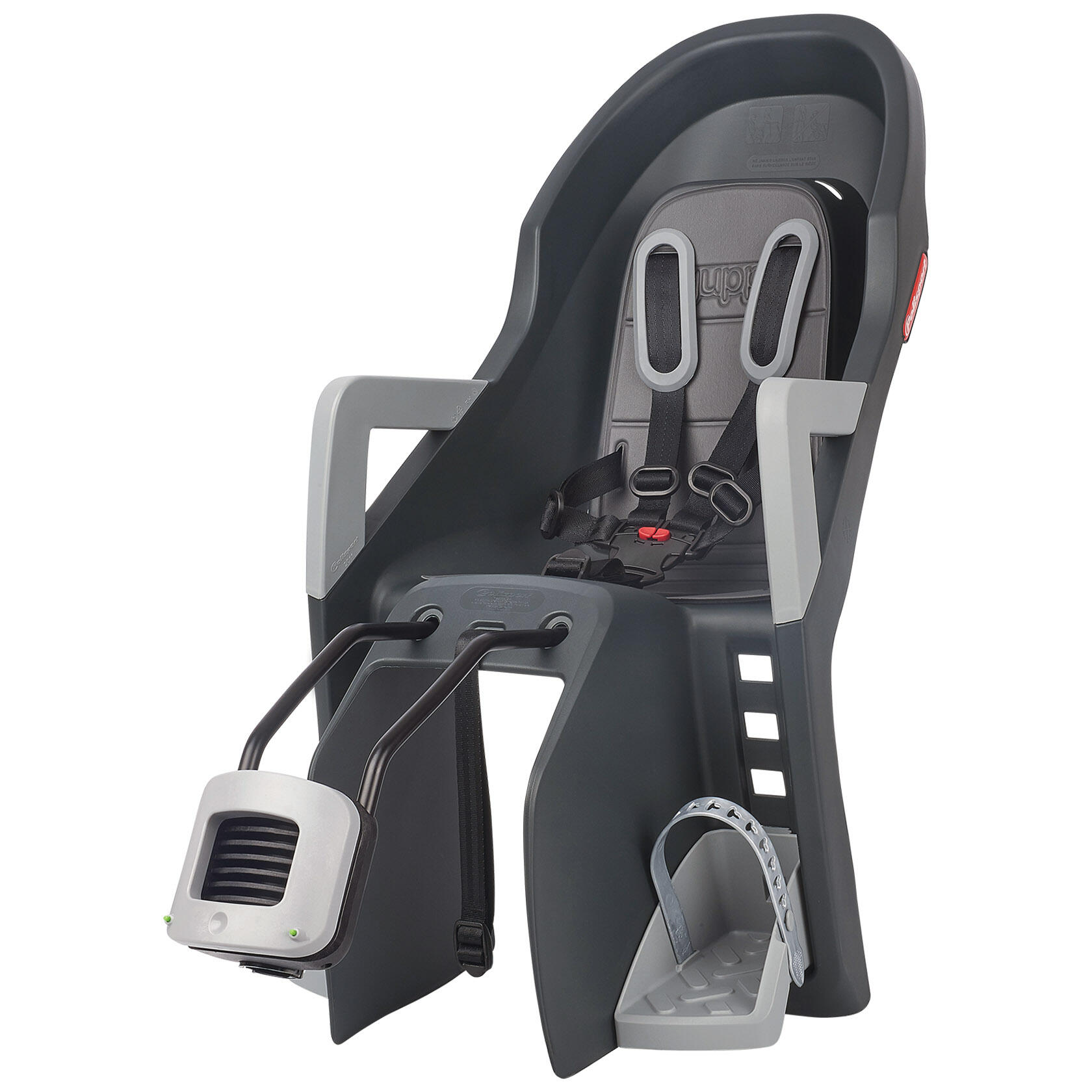 POLISPORT MOVE Seggiolino Posteriore Bambini Bicicletta Al Telaio Guppy Maxi Grigio Scuro