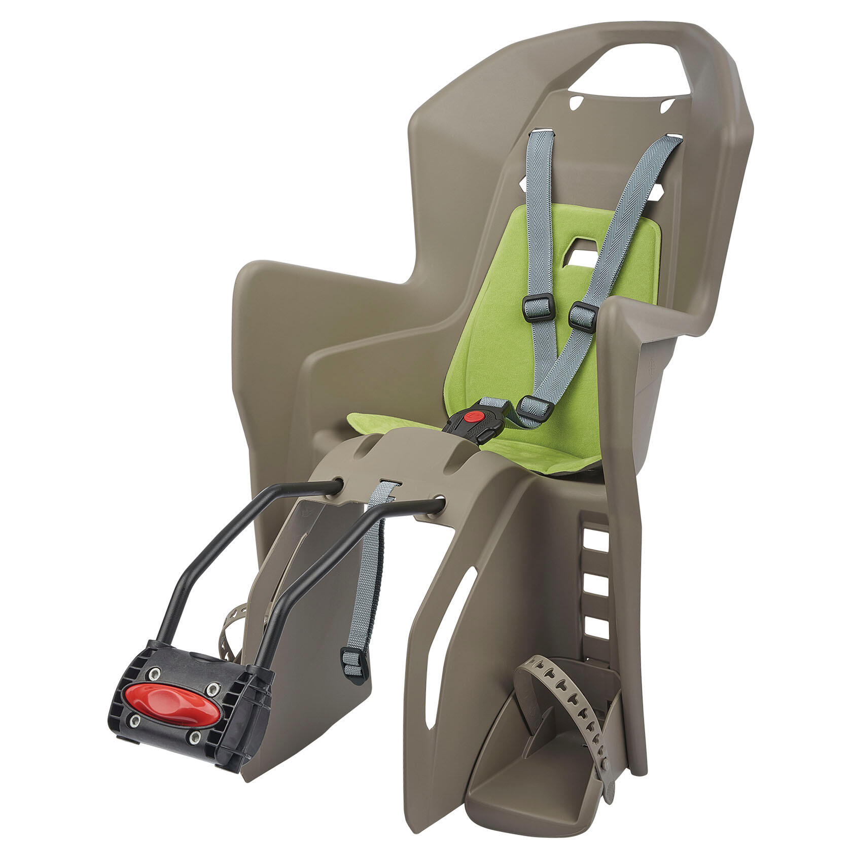 Cadeira Bicicleta Fixação Quadro Traseira Koolah Castanho e Verde