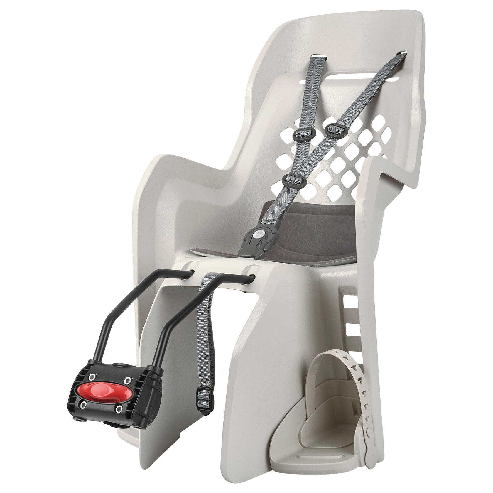 POLISPORT Seggiolino Posteriore Bambini Bicicletta Al Telaio JOY Crema / Grigio Scuro