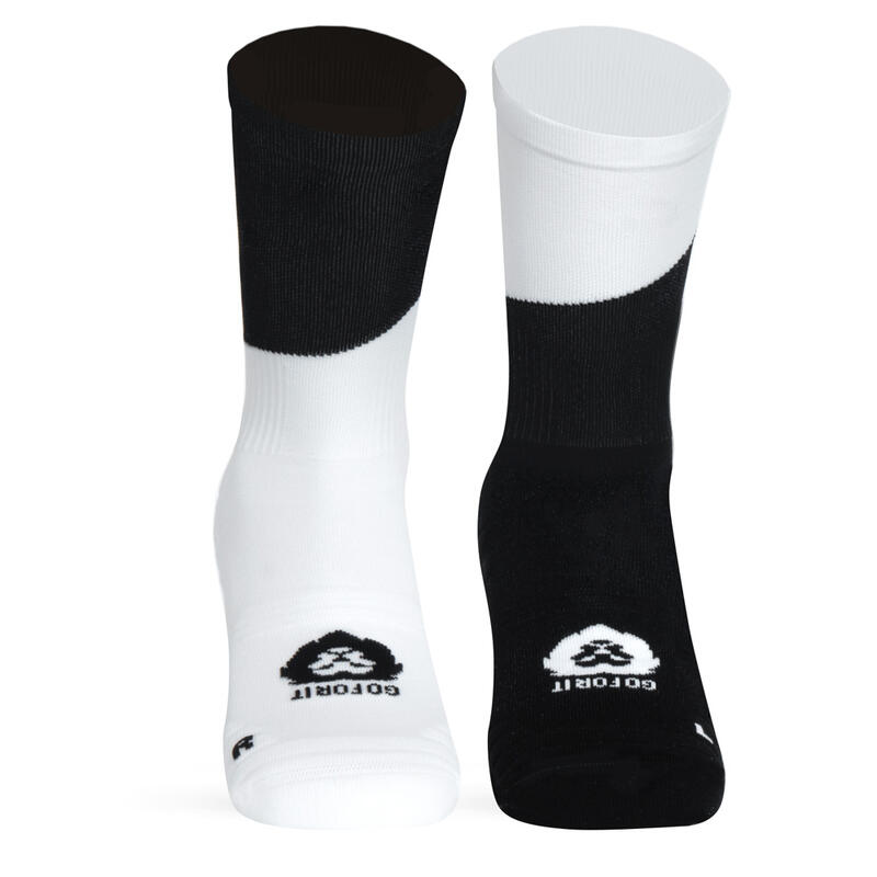 Calcetin running  unisex Anytime, tricotado color blanco y negro