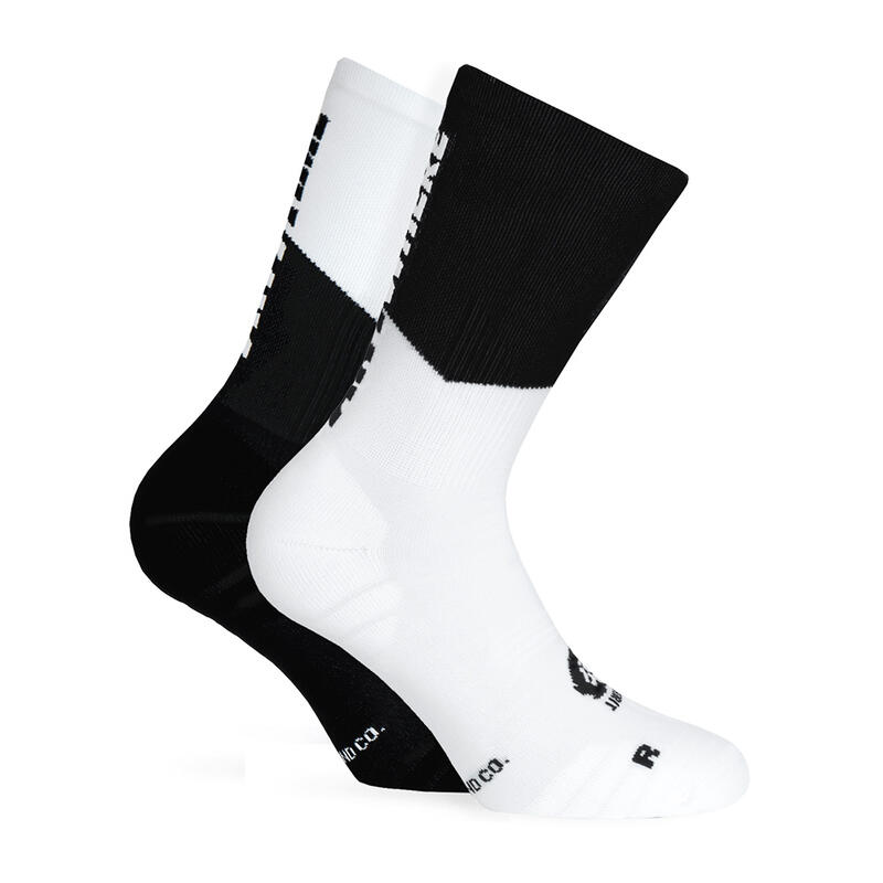 Calcetin running  unisex Anytime Anywhere, tricotado color blanco y negro