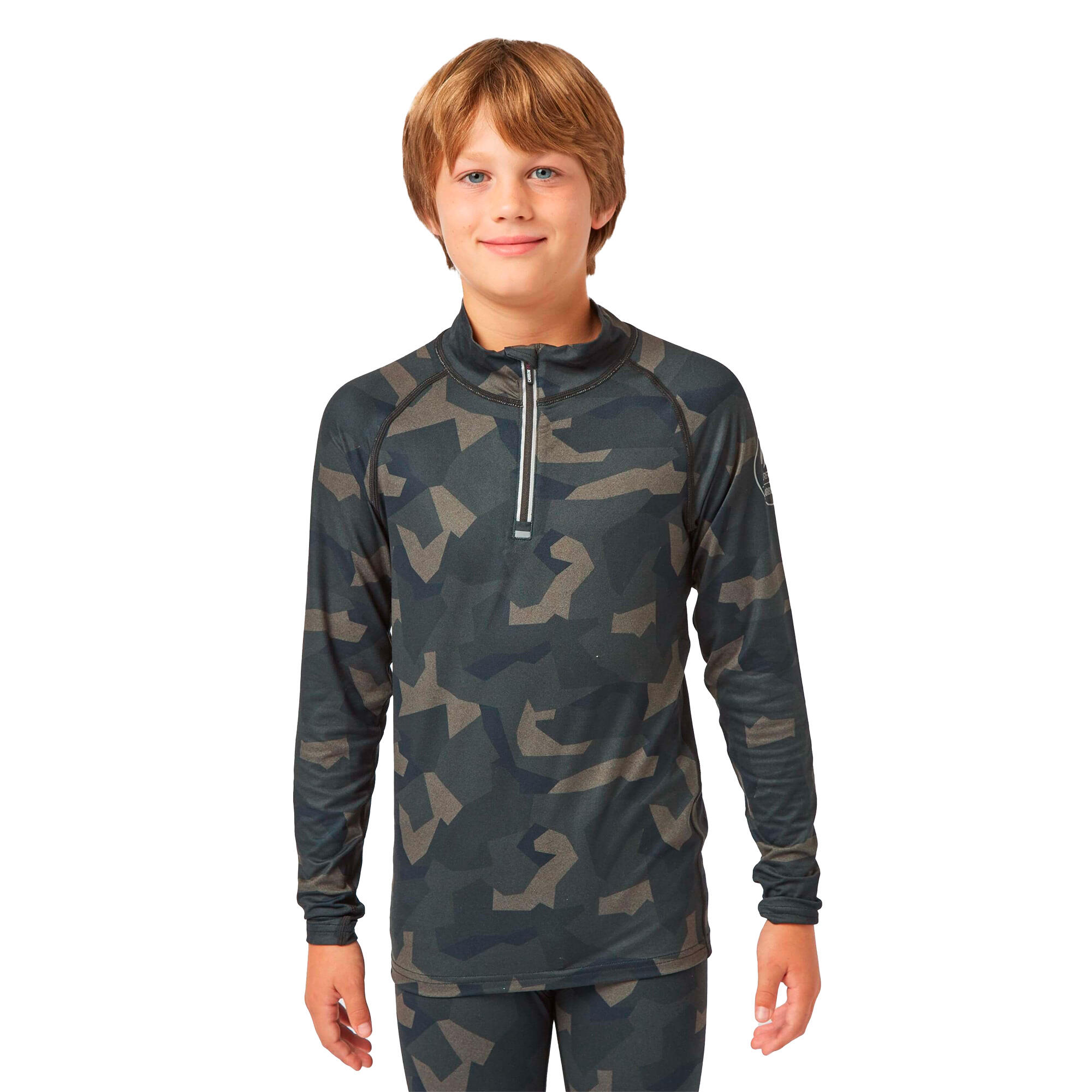 Bodyfit Limited Edition Zip Neck Forest Geo Camo 1/4