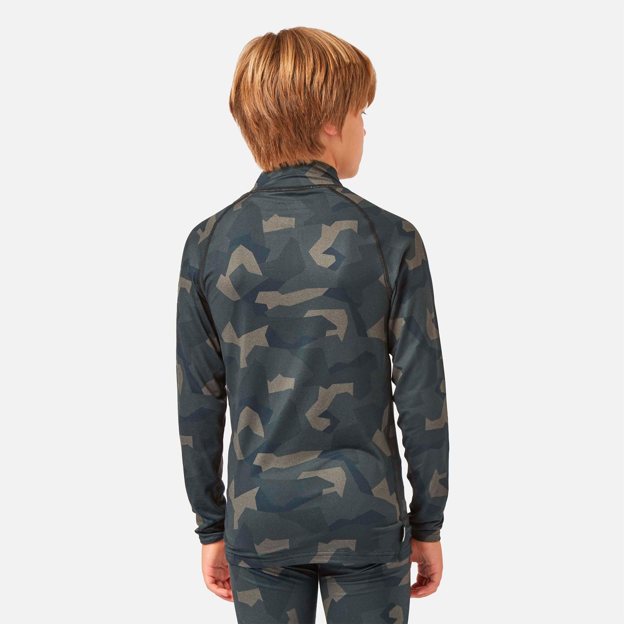 Bodyfit Limited Edition Zip Neck Forest Geo Camo 3/4