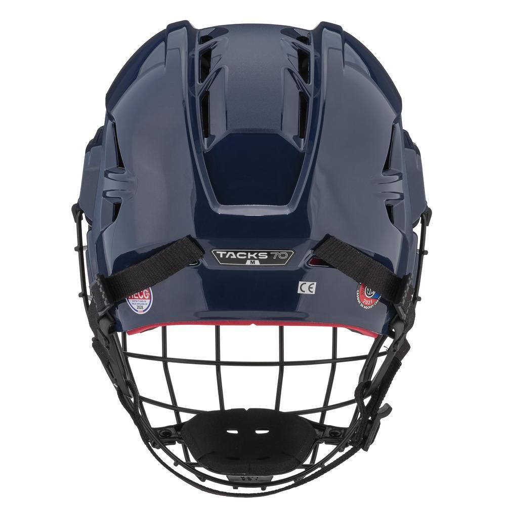 70 Combo Casco Hockey Niños 3-7 Años Azul Oscuro TU 4/7