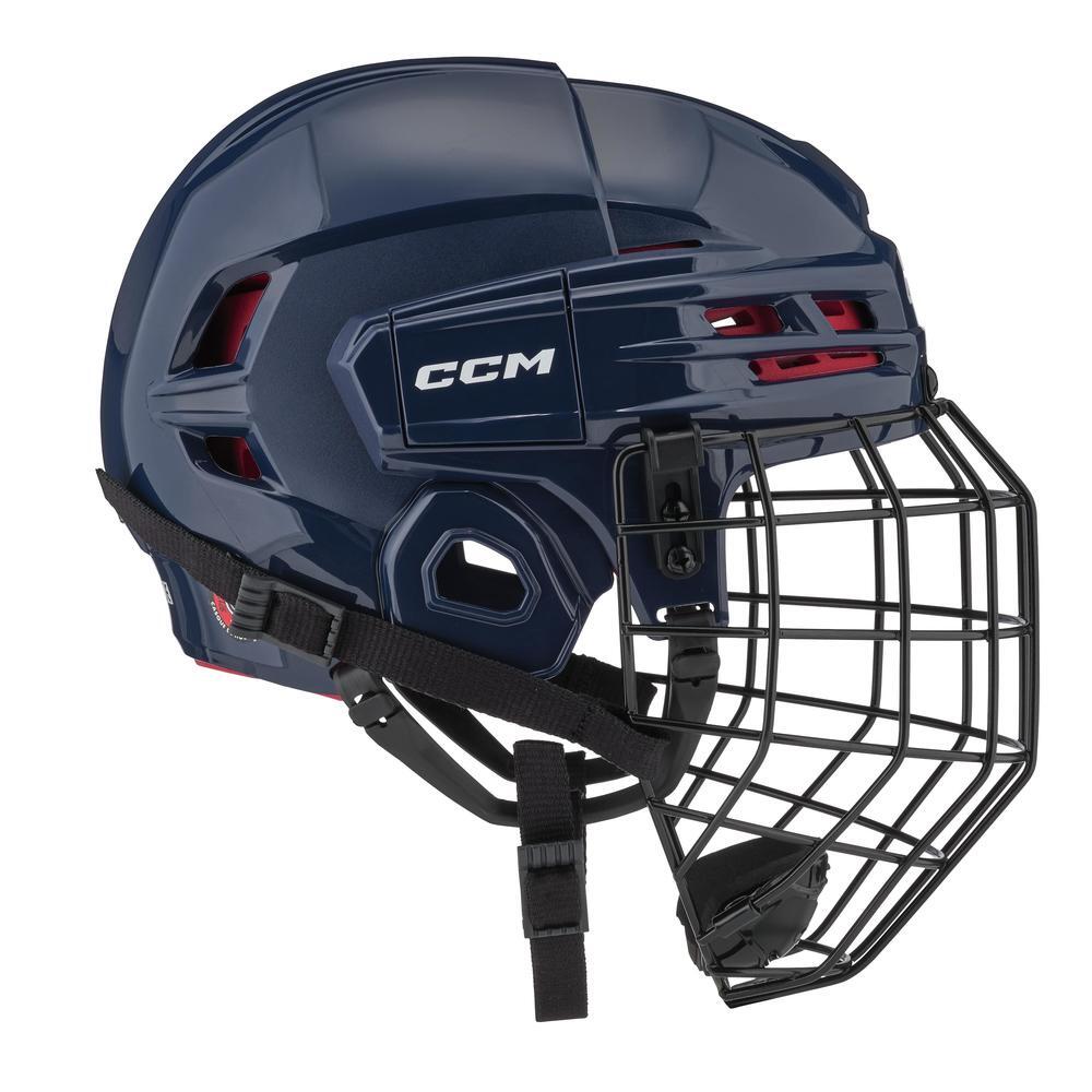 70 Combo Casco Hockey Niños 3-7 Años Azul Oscuro TU 3/7