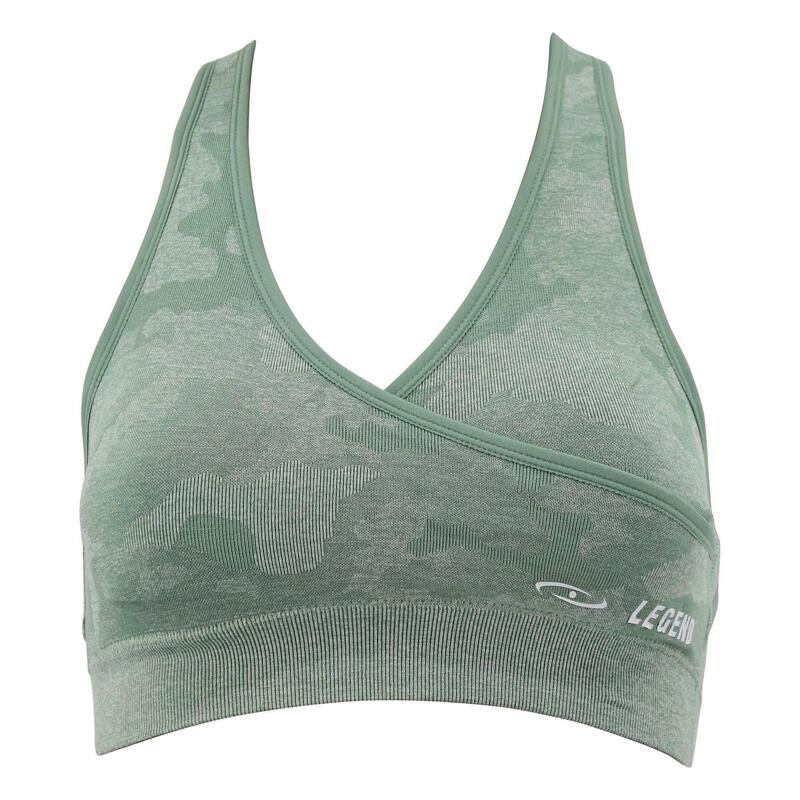 Brassière Sport Femme Camo Vert