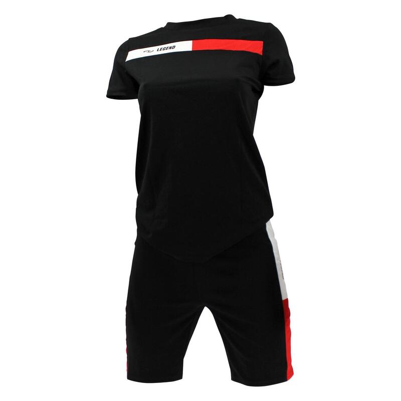 Legend Allround Dames Sportshirt met Sport Short Black Fitness en Hardlopen