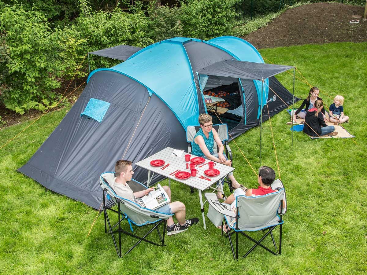 Tente dôme familiale Hammerfest 6 Protect - sol cousu - 6 personnes - 2 cabines 2/7