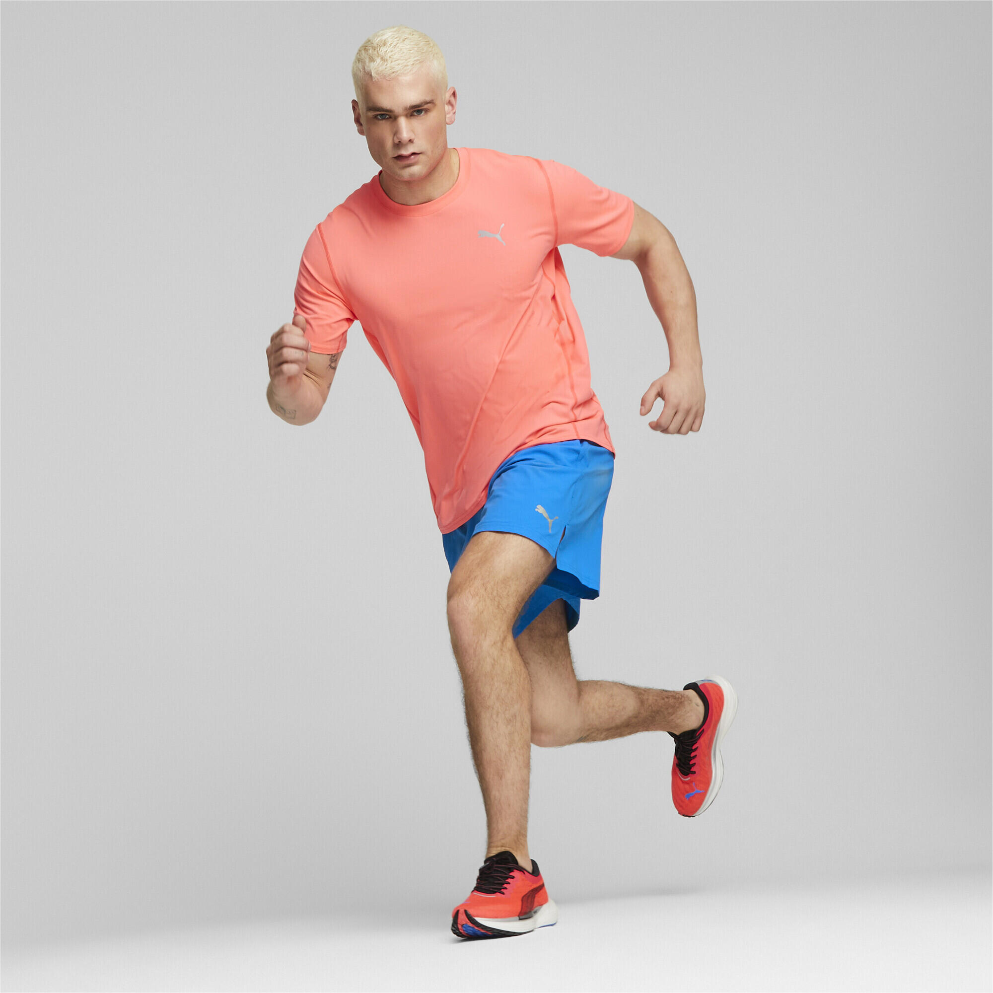 Camiseta de running Cloudspun de manga corta Hombre PUMA Fire Orchid Red 3/7