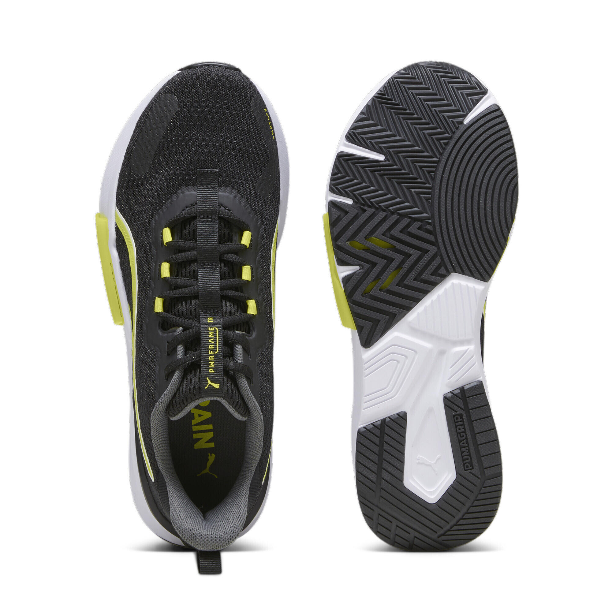Scarpe da training PWRFrame TR 2 da uomo PUMA Black Yellow Burst White 6/7