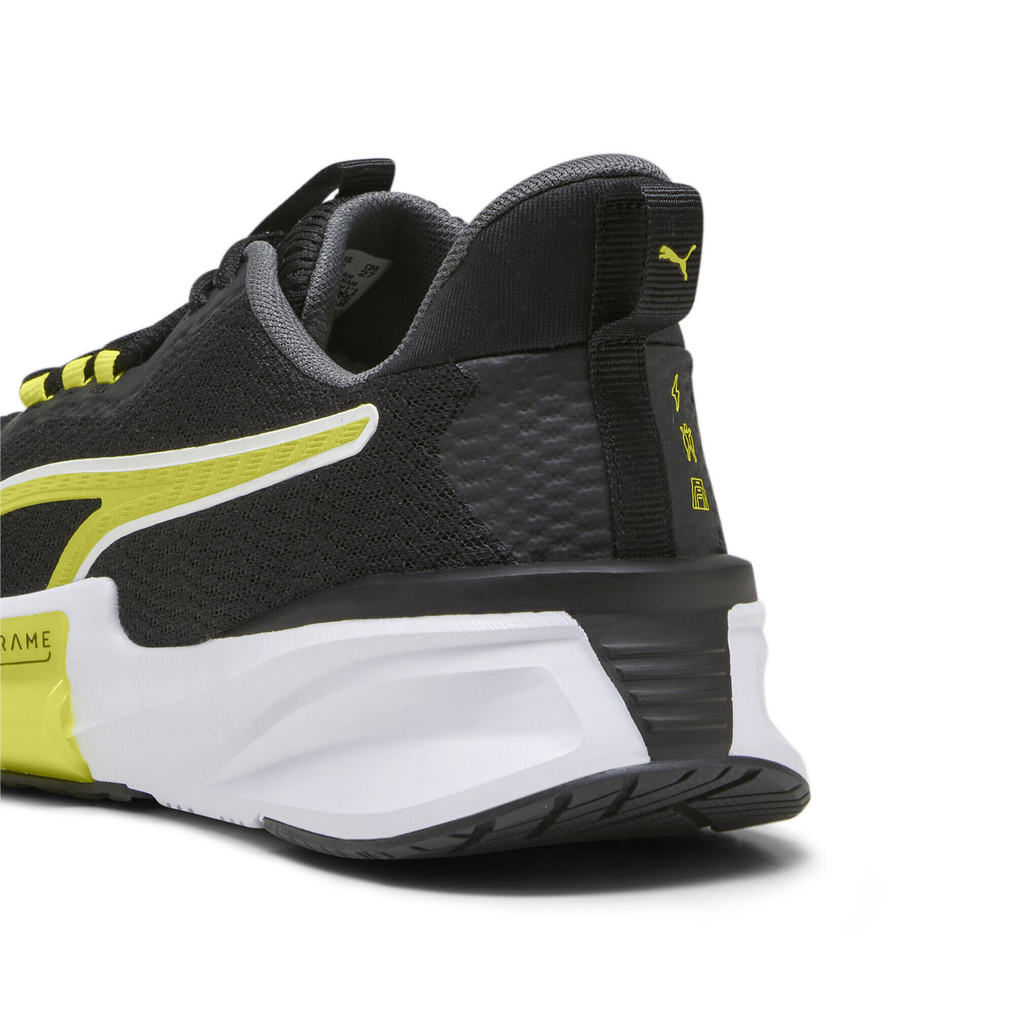 Scarpe da training PWRFrame TR 2 da uomo PUMA Black Yellow Burst White 4/7