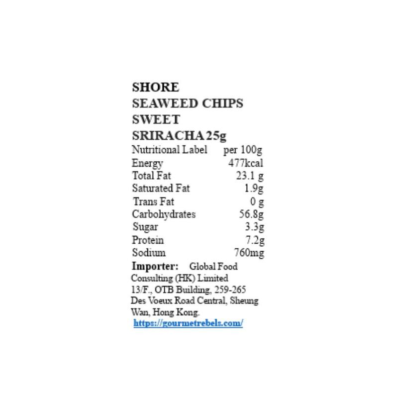 Sweet Sriracha Chilli Flavor Seaweed Chips (25g) - 12 Packs