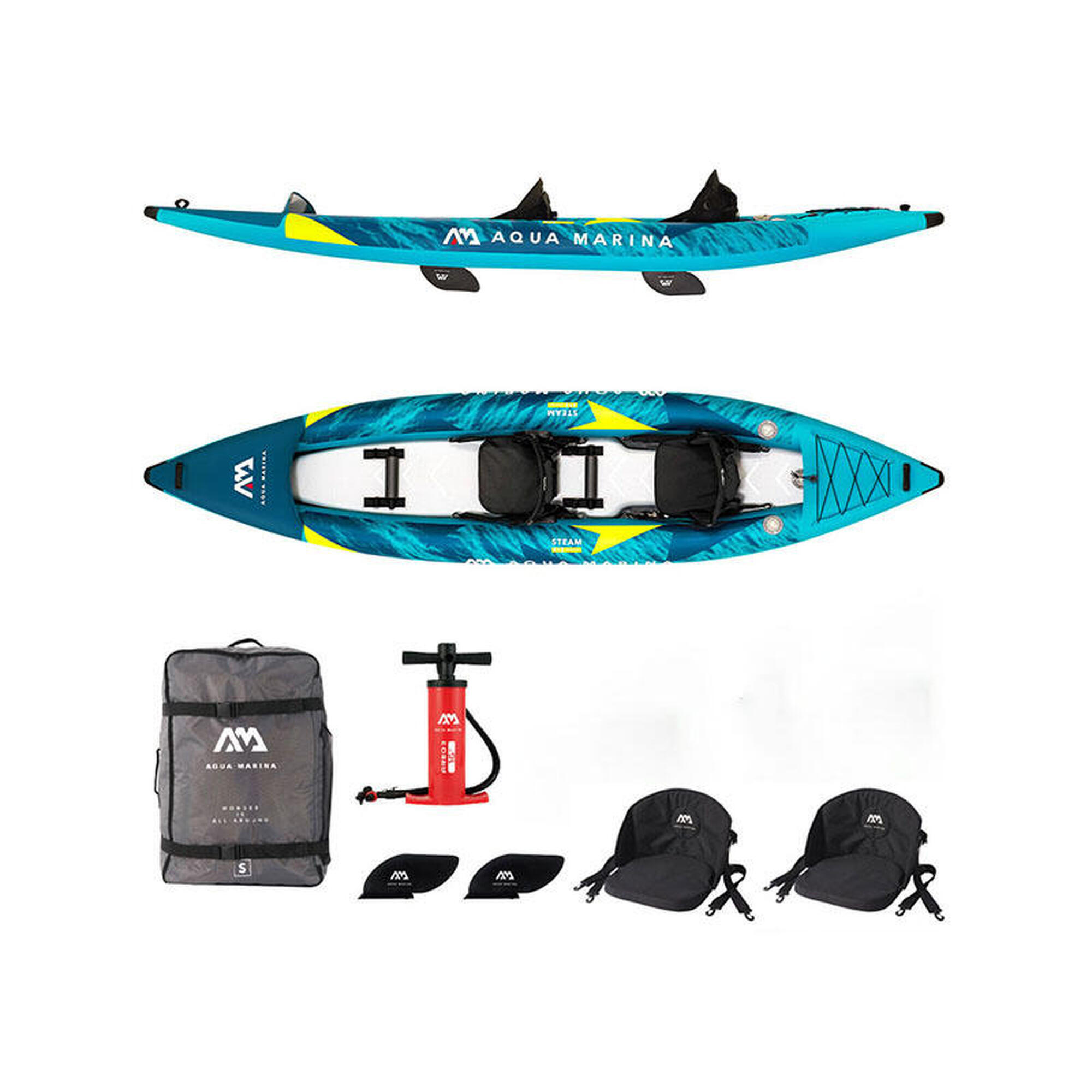 Aqua Marina STEAM 412cm 2 Person Inflatable Kayak Package 1/7