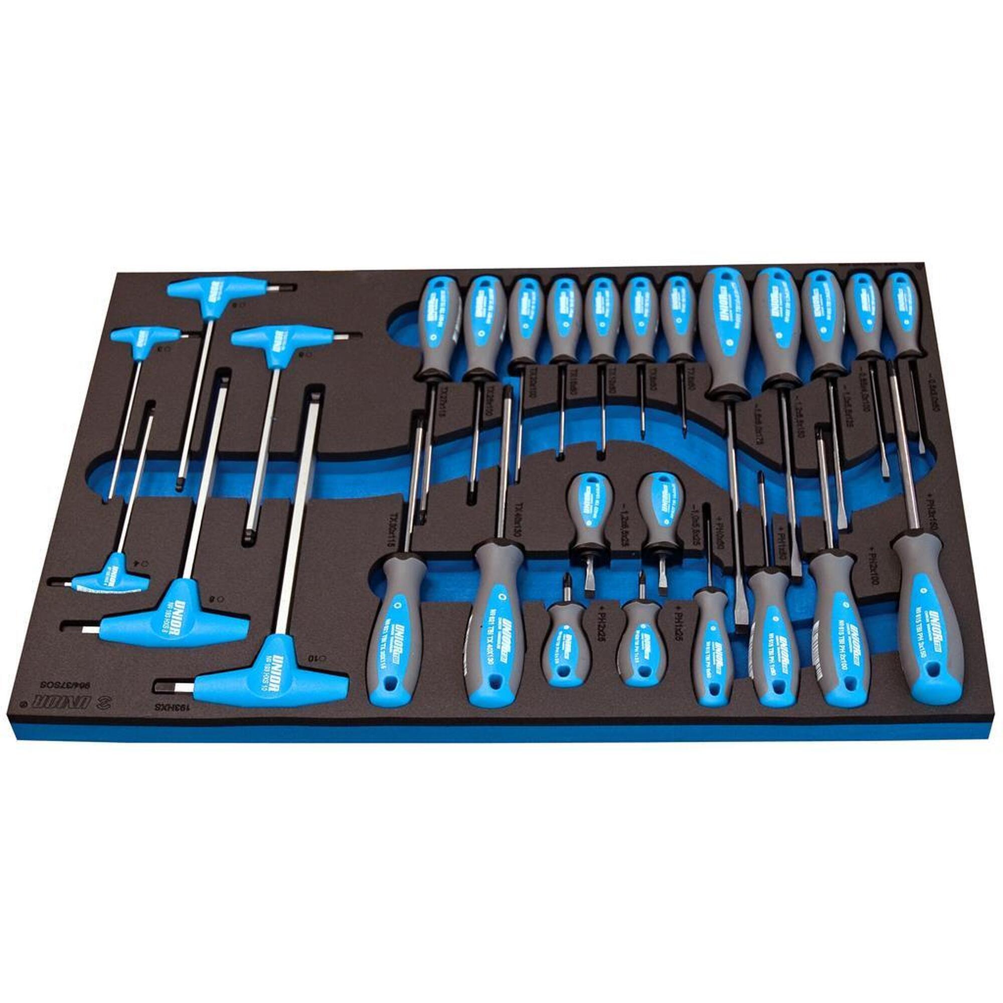 Unior - Jeu Tournevis - 28 Pcs - 2.6 Kg - 3/3 - Bidon Porte-outils - Bleu - Taille Unique - Decathlon