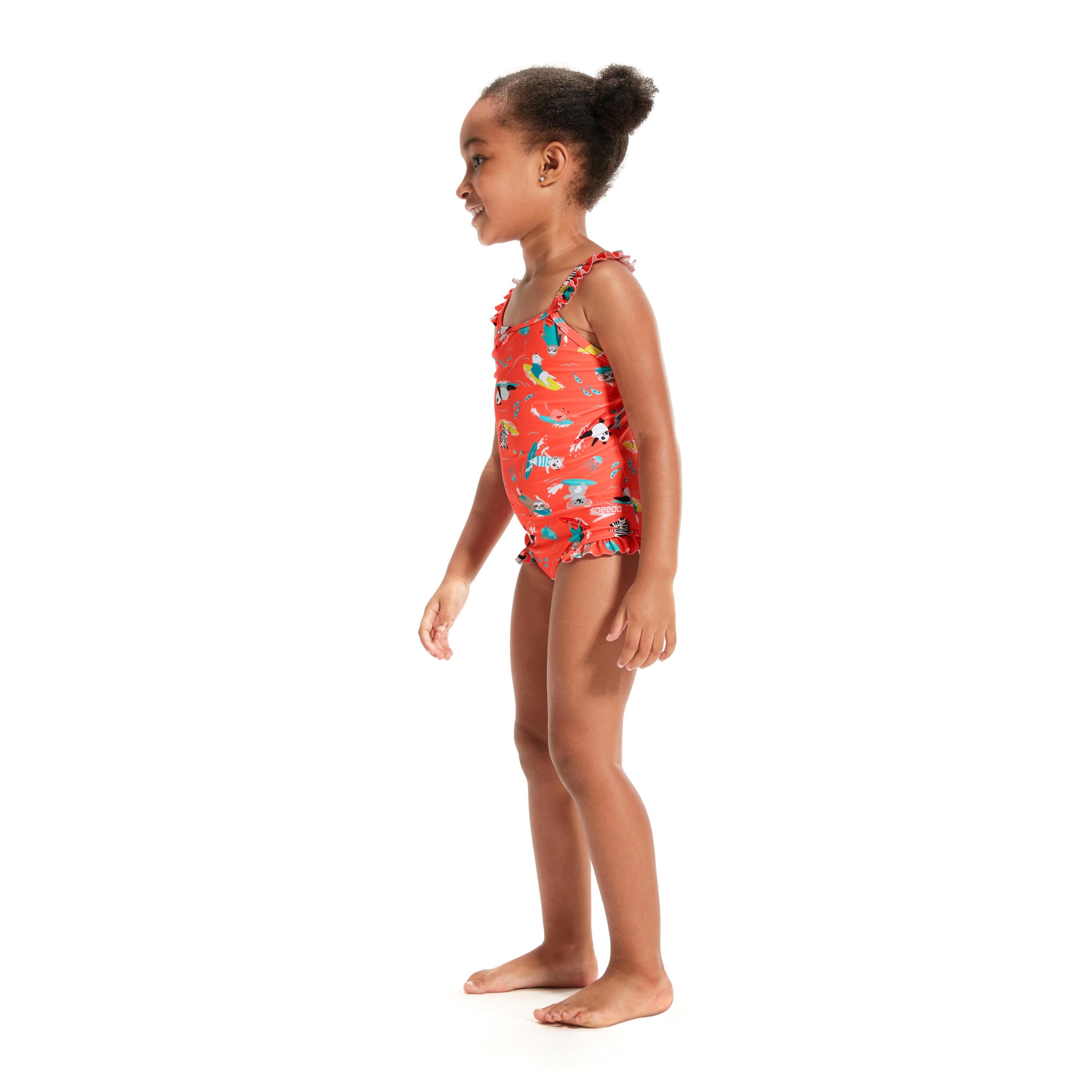 Speedo Digital Frill Thinstrap einteiliger Badeanzug für Kinder 3/5