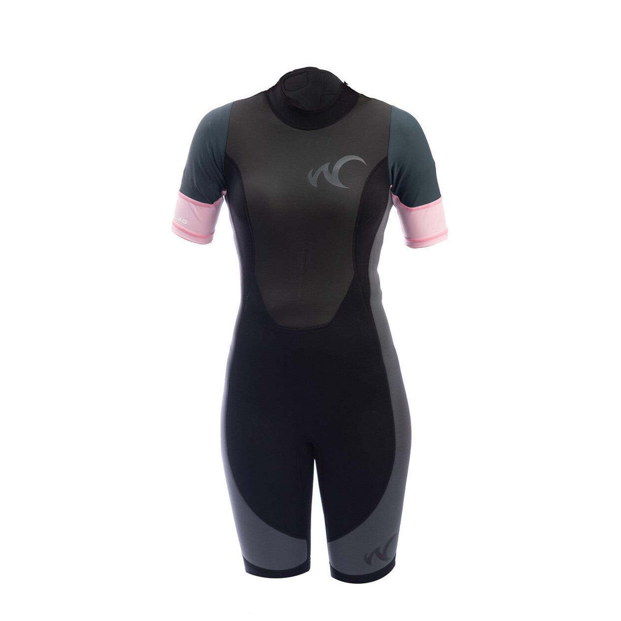Shorty Adelaide Women Pink - 3mm Neopreen met Lycra mouwen 2/7