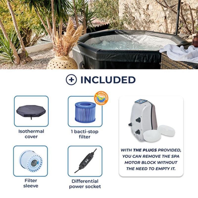 Jacuzzi Exterior NetSpa Semirrígido Vita con muebles - Pool Spas Online