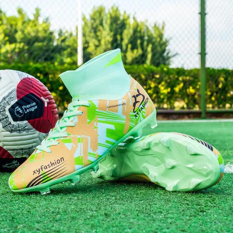 Ghete de fotbal MBrands 6.4 , verde cu portocaliu 39