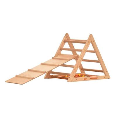 Kletterdreieck für Kinder - Klettergerüst aus Holz (pine+slide)