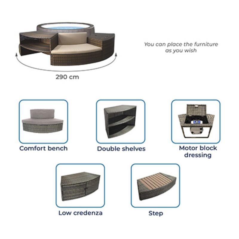 Spa inclusief spa meubels & accessoires - Vita Premium - 6 persoons spa