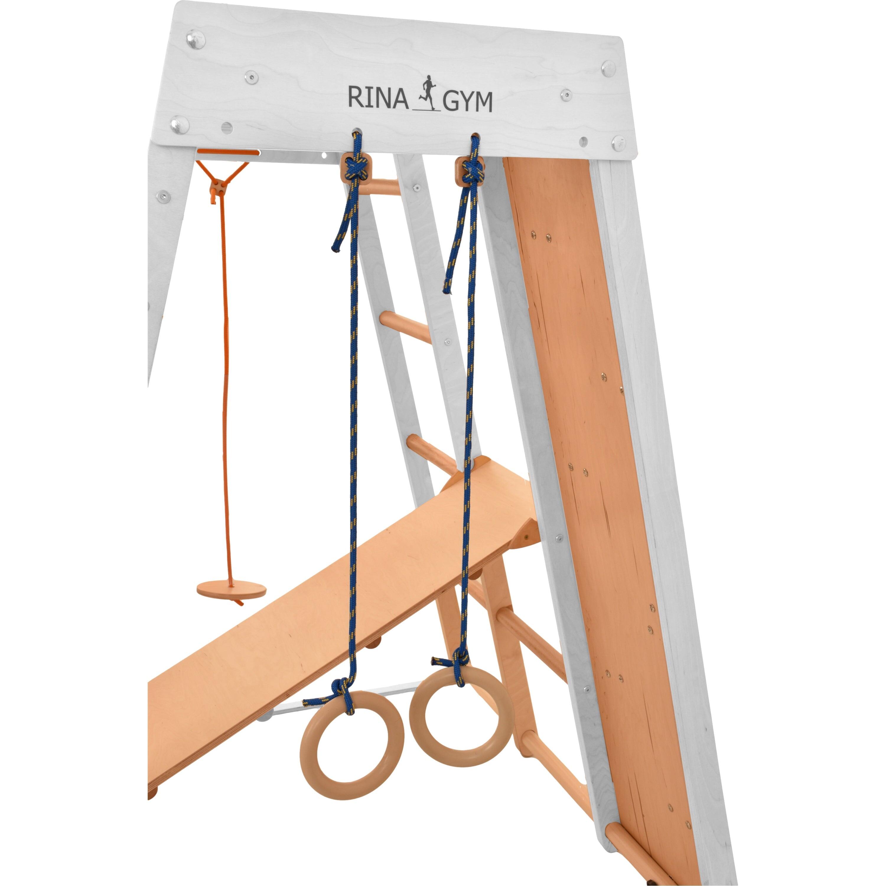 Structure d'escalade multifonction en bois – RINAGYM Classic 3 blanc 7/7