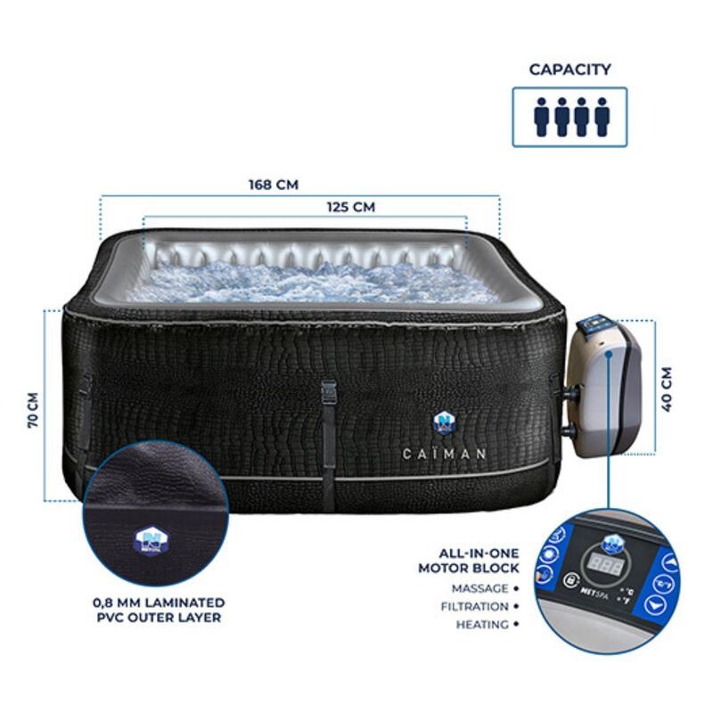 Netspa Caiman spa gonflable premium avec accessoires - 4P - dernier modèle