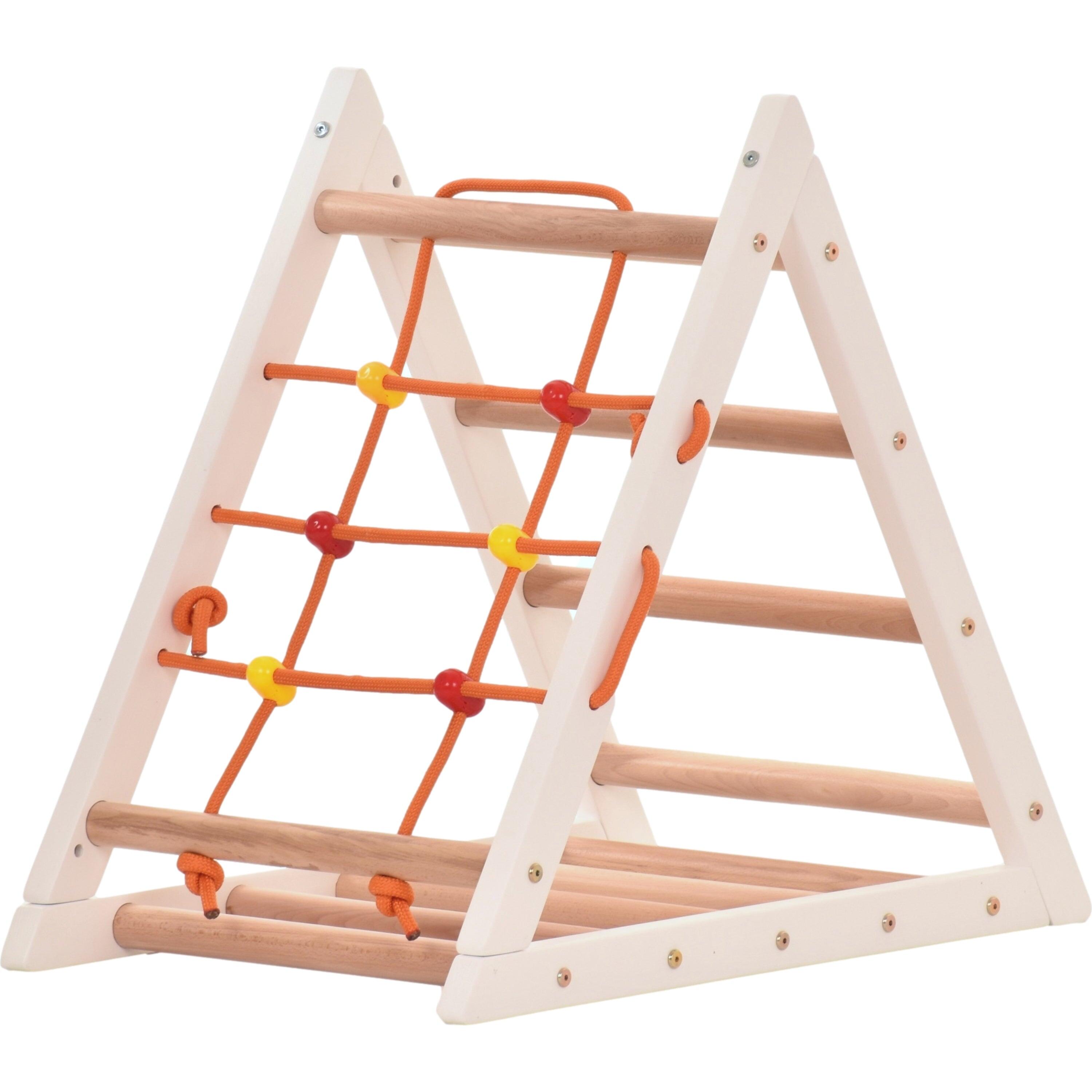 Triângulo de escalada para crianças - estrutura de madeira (branca)