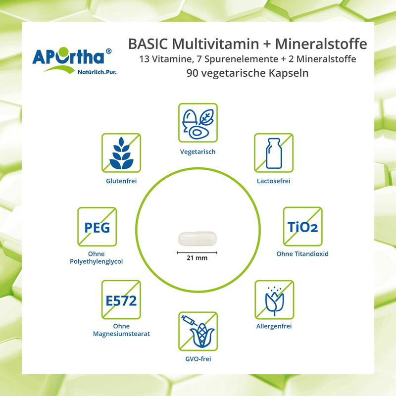 BASIC Multivitamin + Mineralstoffe - 90 vegetarische Kapseln