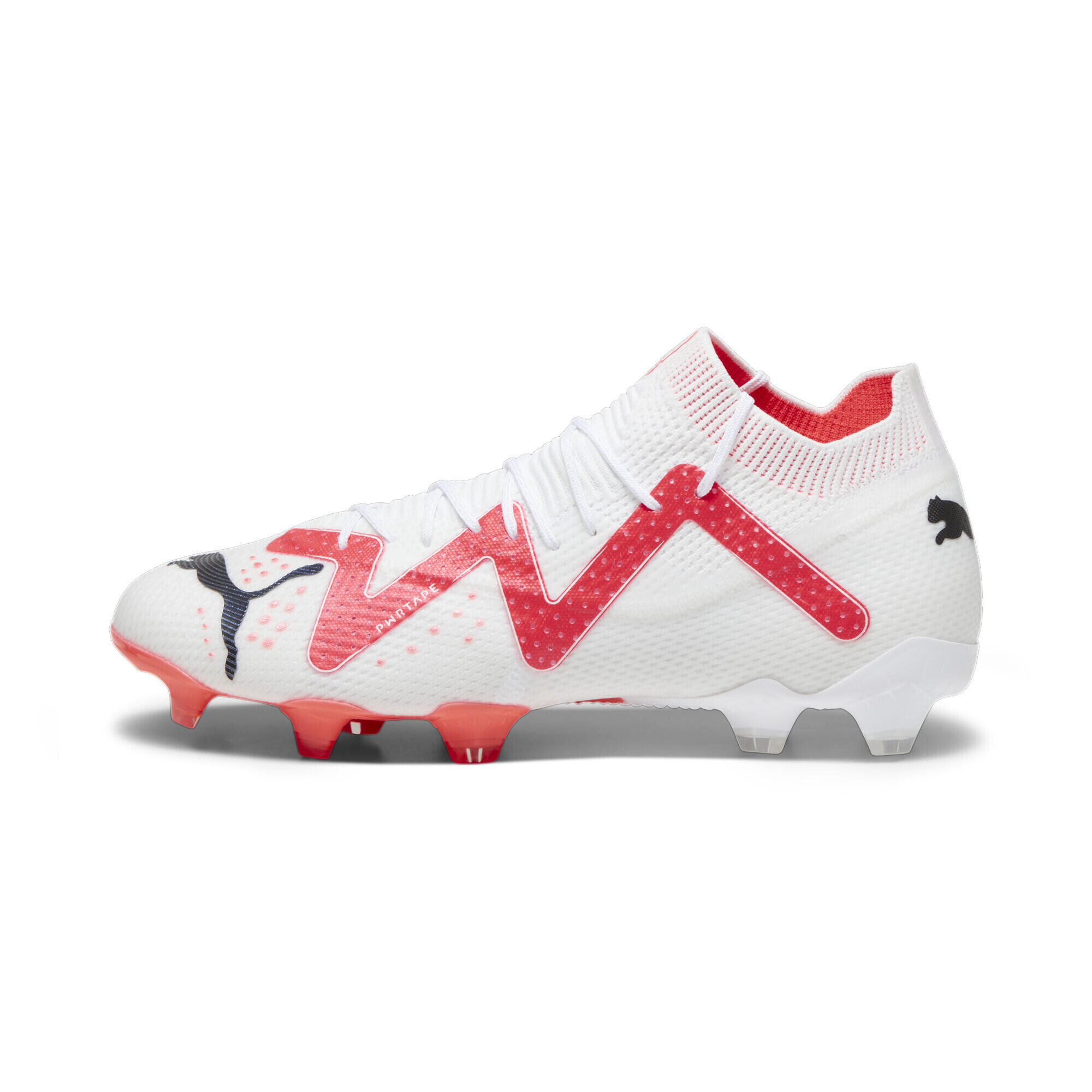 Scarpe da calcio FUTURE ULTIMATE FG/AG da uomo PUMA White Black Fire Orchid Red 5/7