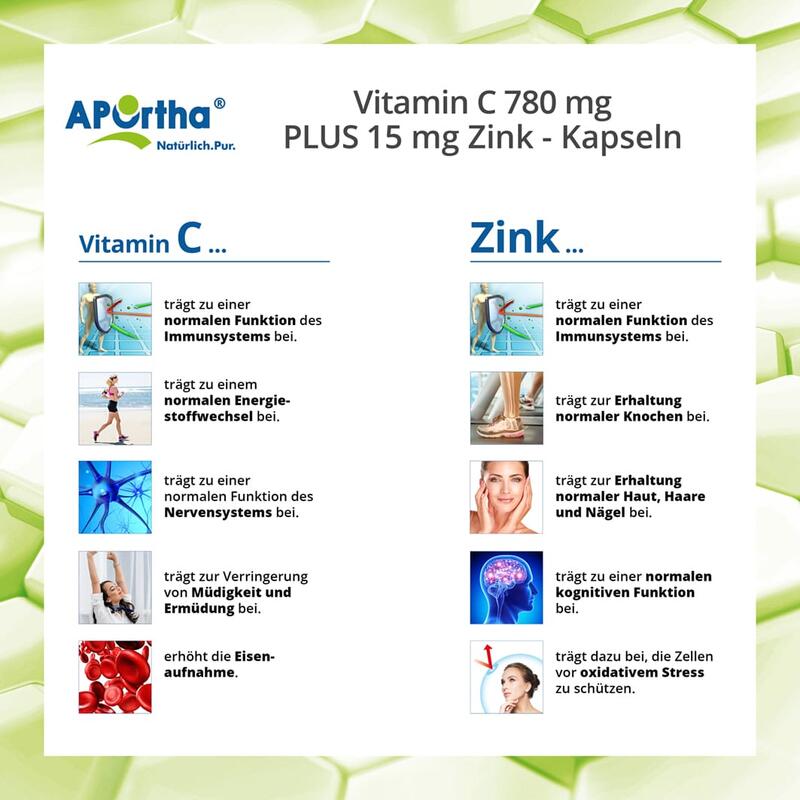 Vitamin C 780 mg Plus 15 mg Zink - 90 vegane Kapseln