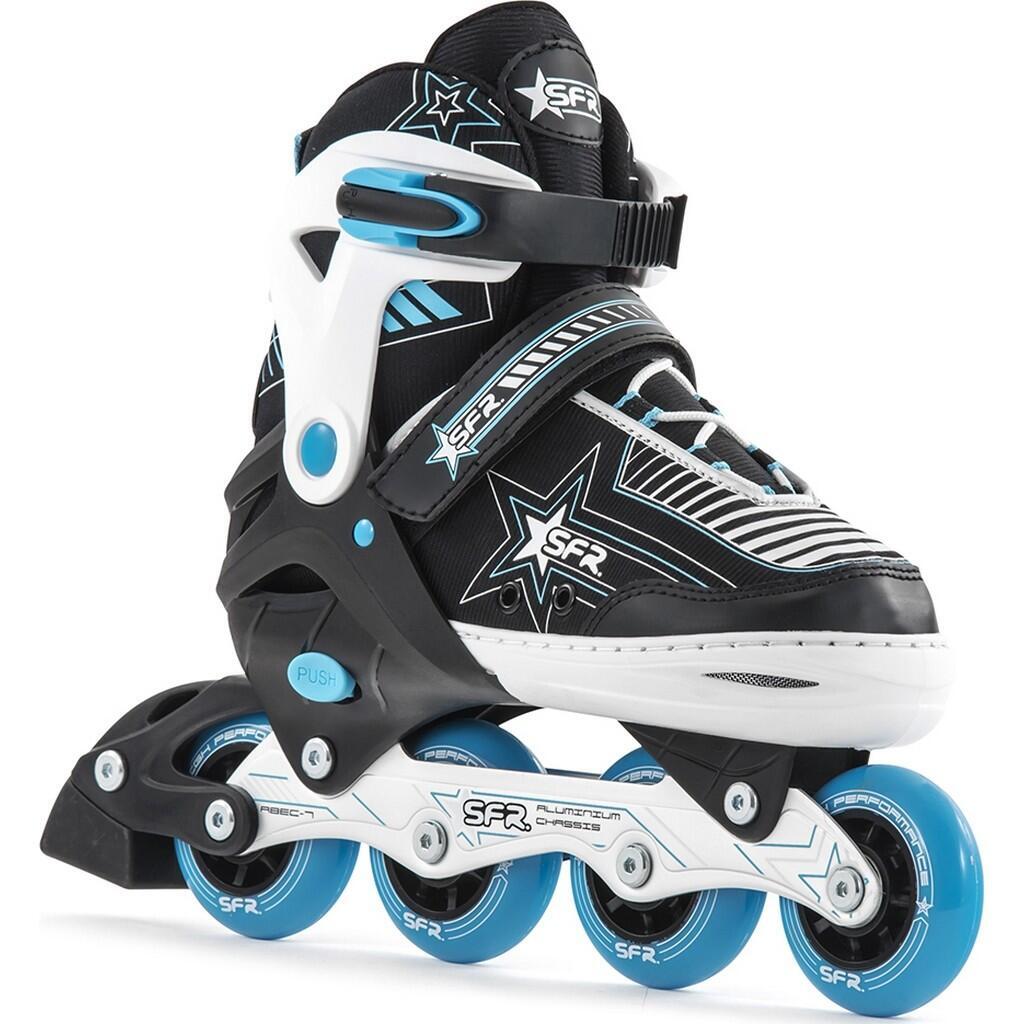 Sfr - Sfr Roller Enfant Ajustable Pulsar Bleu - Rollers En Ligne - Blanc|bleu|noir - Decathlon