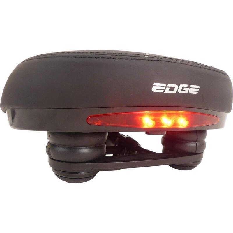 Selle de vélo Edge Veneto avec lumière arrière et support - noir