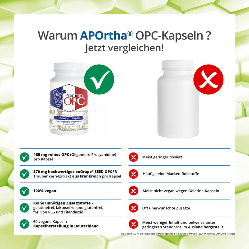 Premium OPC Kapseln 185 mg  - 60 vegane Kapseln