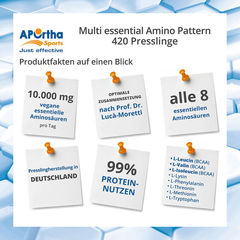 Amino Pattern essentielle Aminosäuren - EAA mit BCAA - 420 vegane Presslinge