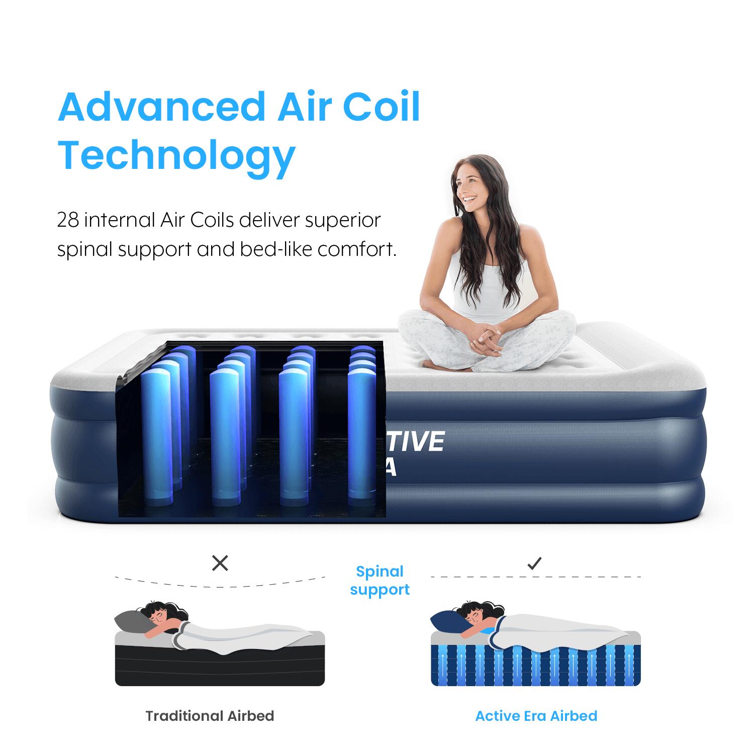 King Comfort Plus Air Bed – Navy/White 7/7