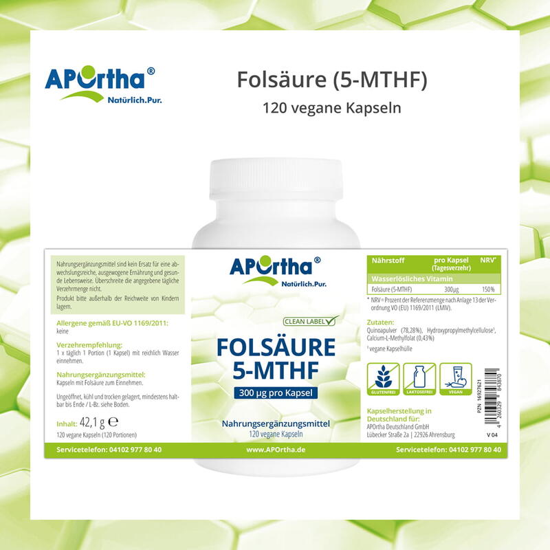 5-MTHF Folsäure - 120 vegane Kapseln