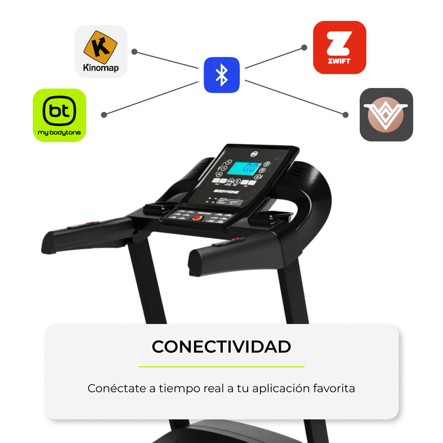 Cinta de correr plegable Bodytone conectada con pantalla LCD 18km/h 2/7