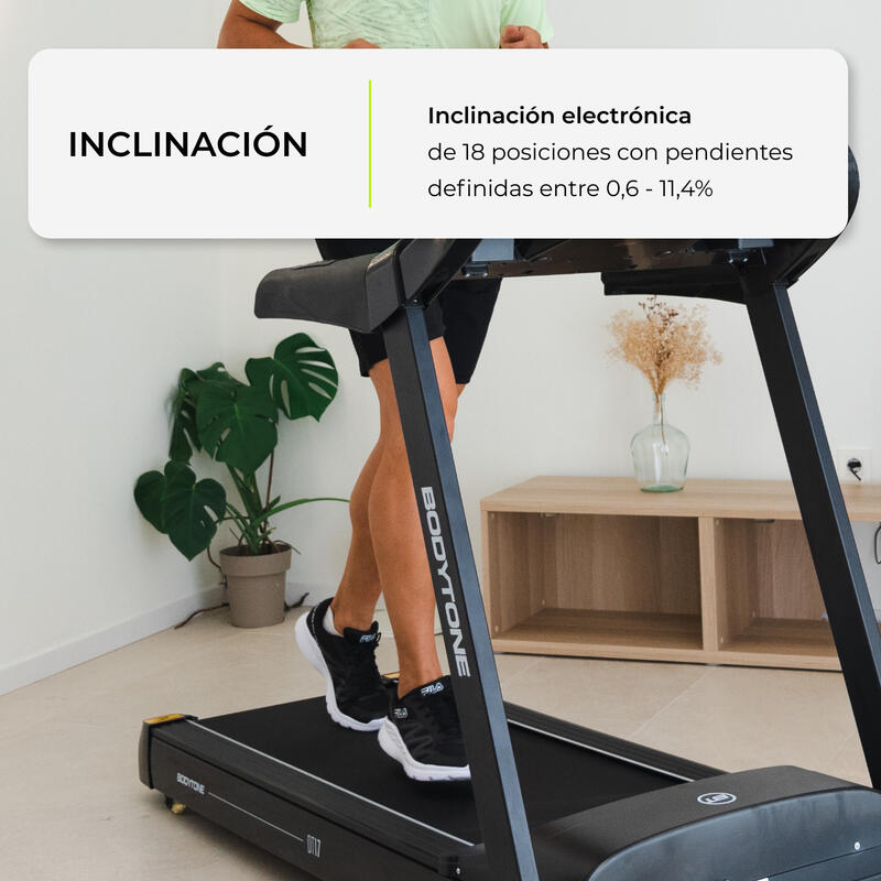 Tapis de course pliant Bodytone connecté avec écran LCD 18km/h