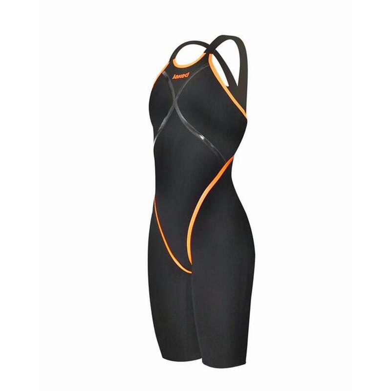 JKRONO FINA approved Women's Competition Open back swimsuit - Black