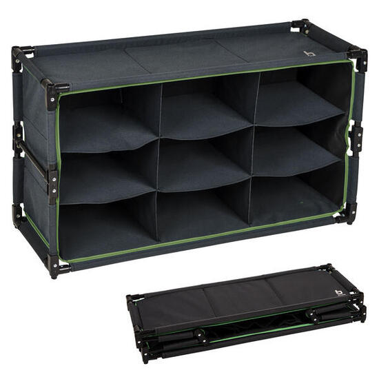 Faltschrank Camping Schrank Regal Zelt Organizer Garderobe 9Fächer Stahl