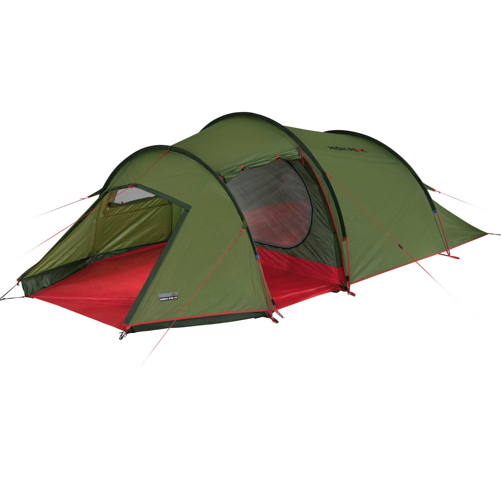 High Peak - Tente De Trekking Falcon 4 Personnes Tunnel Camping Antichambre Légère - Tente - Rouge|vert - 4 Places - Decathlon