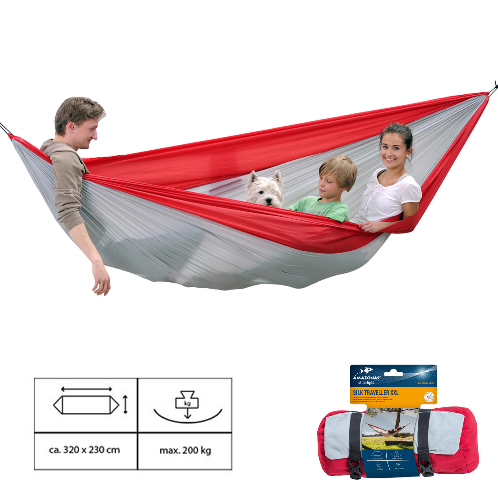 Reishangmat Silk Traveller XXL 2-persoons meerpersoons hangmatten 2/7