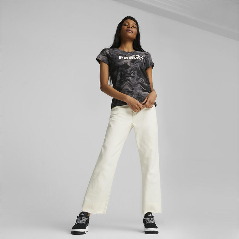 ESS+ MARBLEIZED T-shirt voor dames PUMA Black