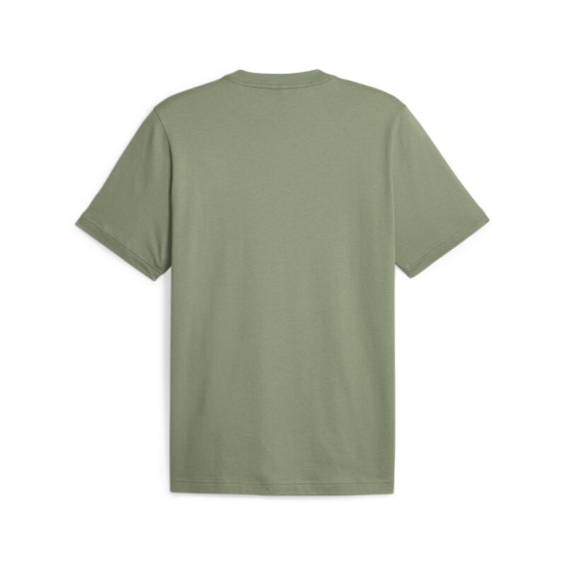 Essentials+ T-shirt bicolor com logótipo pequeno para homem PUMA verde eucalipto