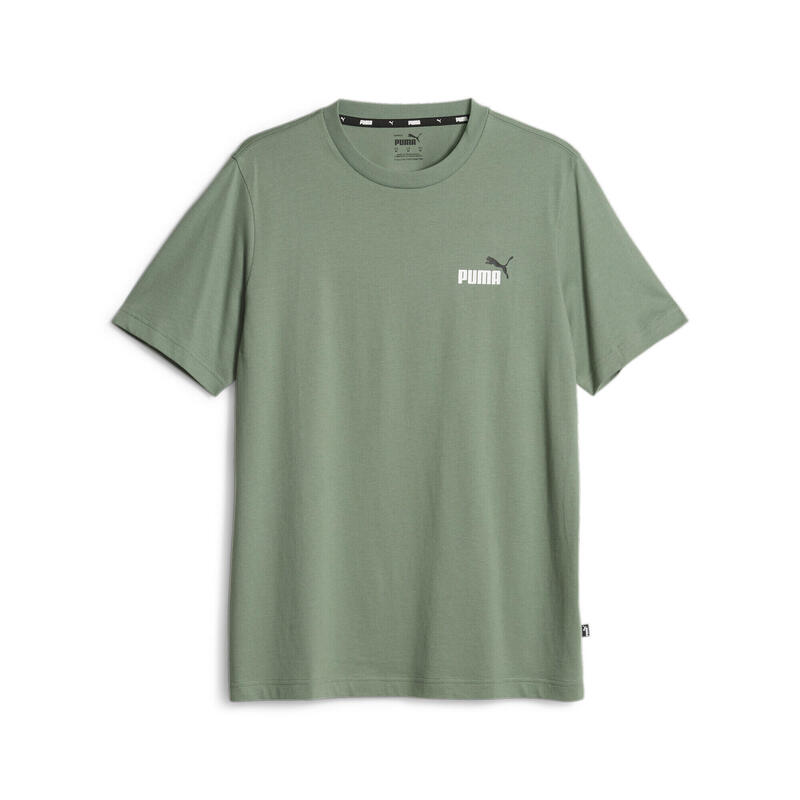 Essentials+ T-shirt bicolor com logótipo pequeno para homem PUMA verde eucalipto