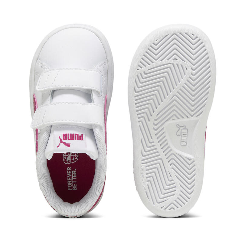 Smash 3.0 leren V sneakers voor baby’s PUMA White Pinktastic Pink