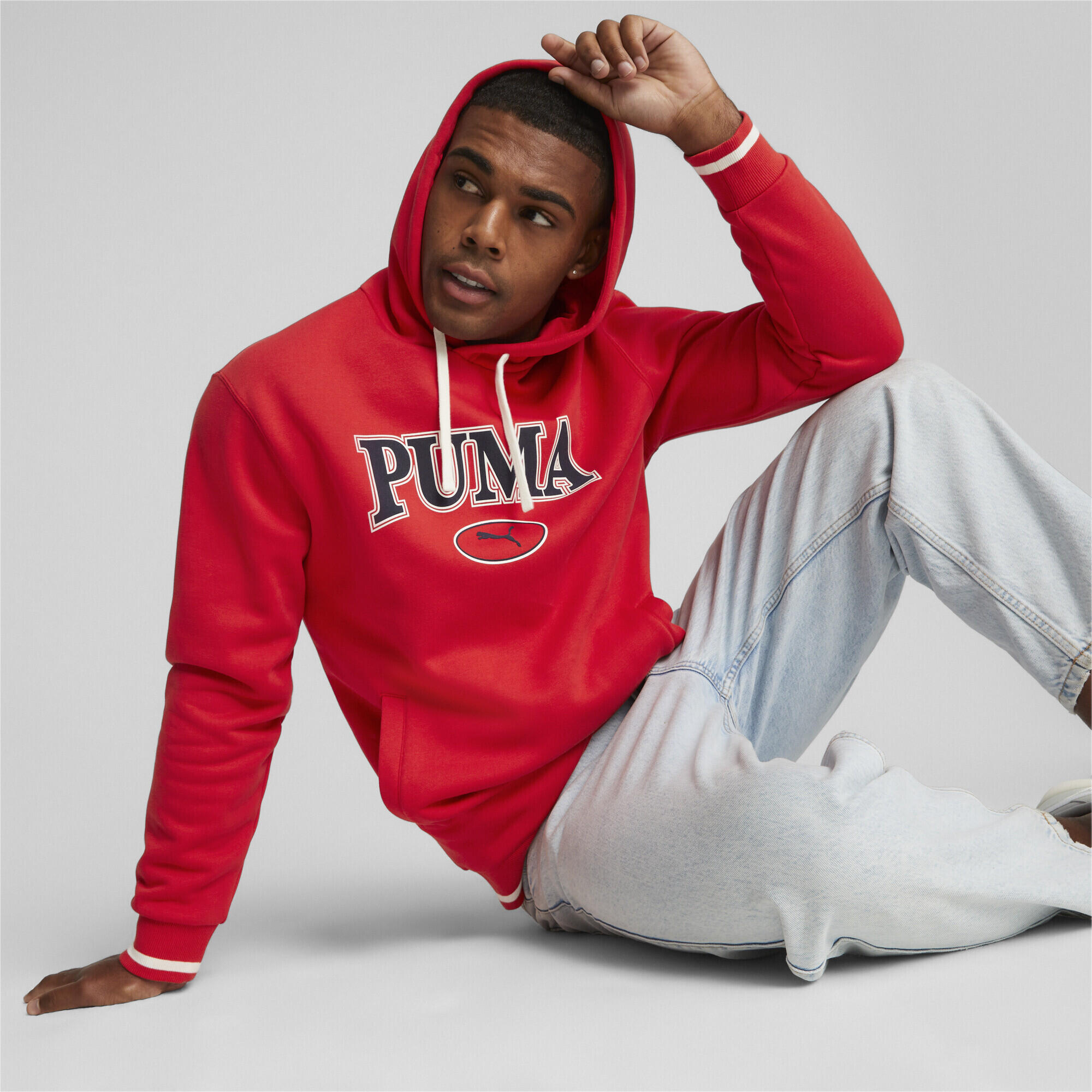 Felpa con cappuccio PUMA SQUAD da uomo PUMA For All Time Red 2/6