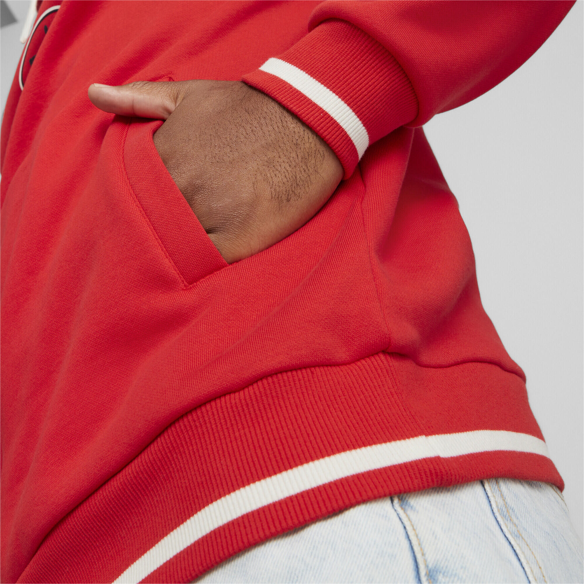 Felpa con cappuccio PUMA SQUAD da uomo PUMA For All Time Red 5/6